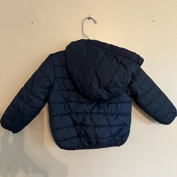 Nike Blue and Red Puffer Jacket Sporty Quilted Design - Picture 3 of 4